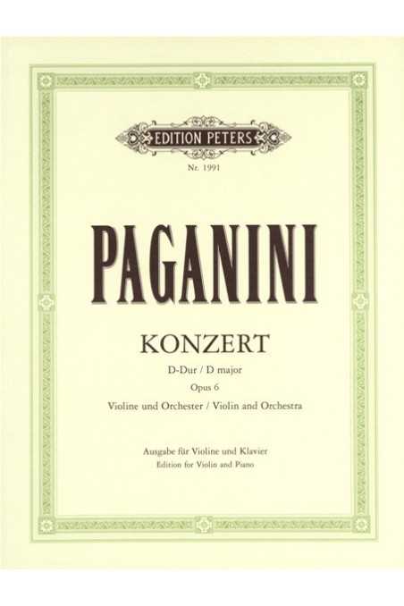 Paganini, Concerto in D Op. 6 for Violin (Peters)