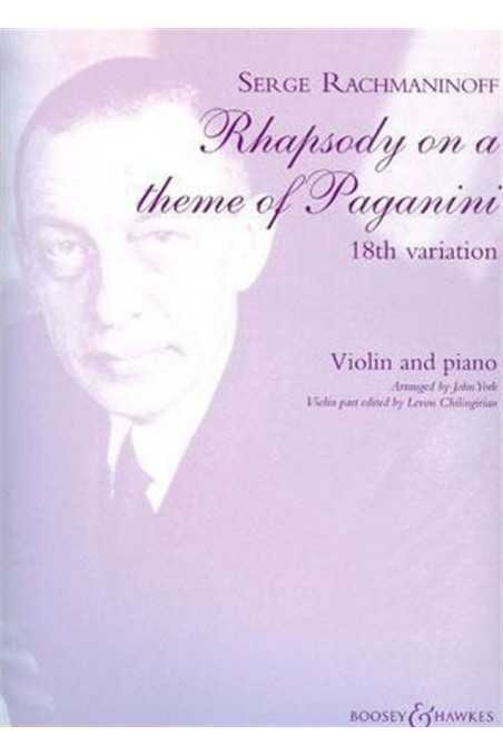 Rachmaninoff, Rhapsody on a Theme of Paganini for Violin (Boosey)