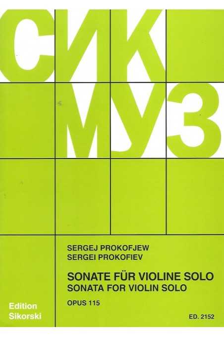 Prokofiev, Sonata Op. 115 for Violin (Sikorski Edition)