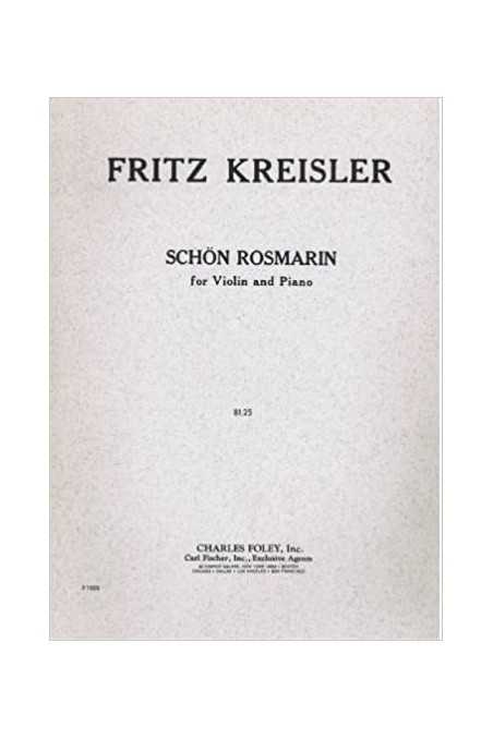 Kreisler, Schon Rosmarin For Violin & Piano (Schott)
